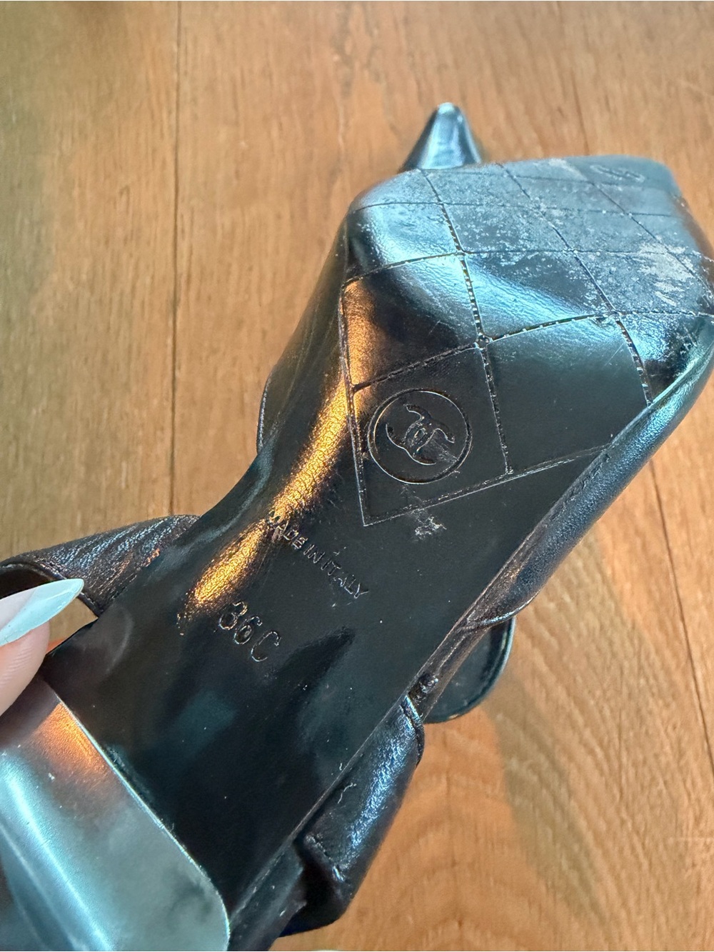 Vintage Chanel Cap Toe Kitten Heel Sling Backs - Picture 4 of 5